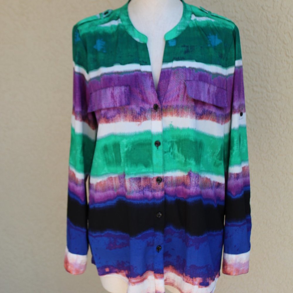 Calvin Klein Multicolor Button Down Blouse